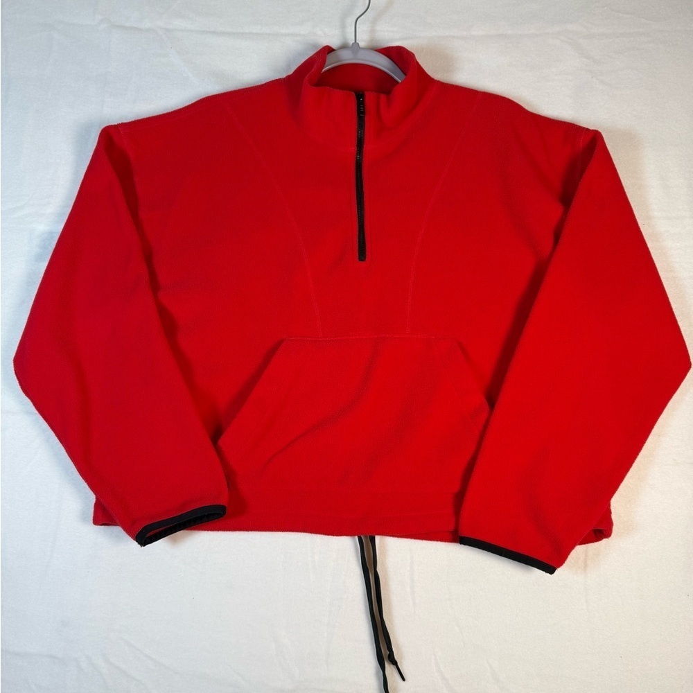PINK Victoria Secrets 3/4 Zip-up Red Cropped Pullover Size Large